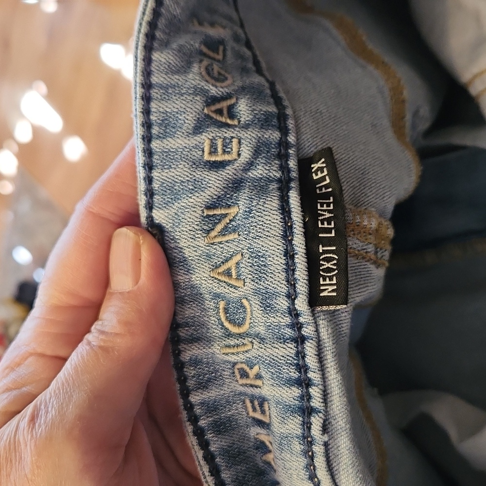 American Eagle Lightwash Denim Jeans Size 32 X 34 Next Level Flex - Picture 12 of 15